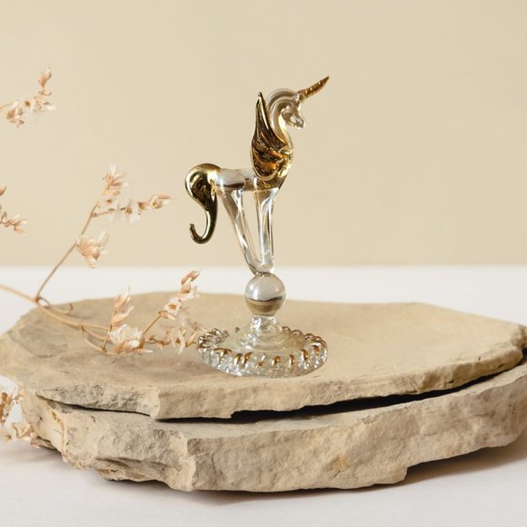 Glass Unicorn Figurine and Rosebud Bath salts - Picture 3 of 6